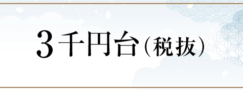 3千円台（税抜）