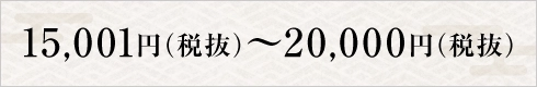 15,001円(税抜)～20,000円(税抜)