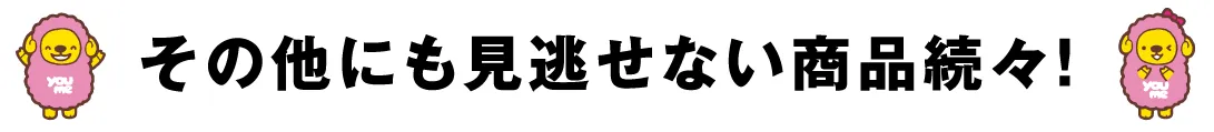 その他にも見逃せない商品続々！