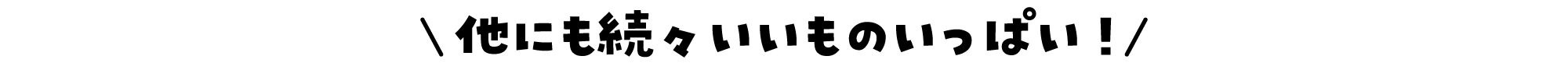 他にも続々いいものいっぱい！