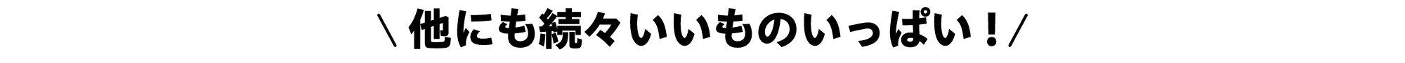 他にも続々いいものいっぱい！