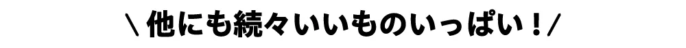 他にも続々いいものいっぱい！