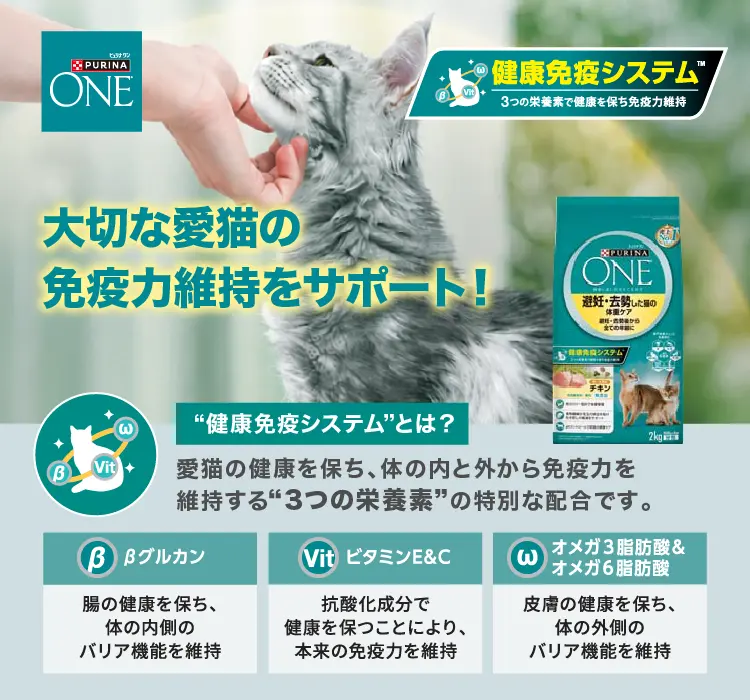 PURINA ONE 大切な愛猫の免疫力維持をサポート！ 健康免疫システム