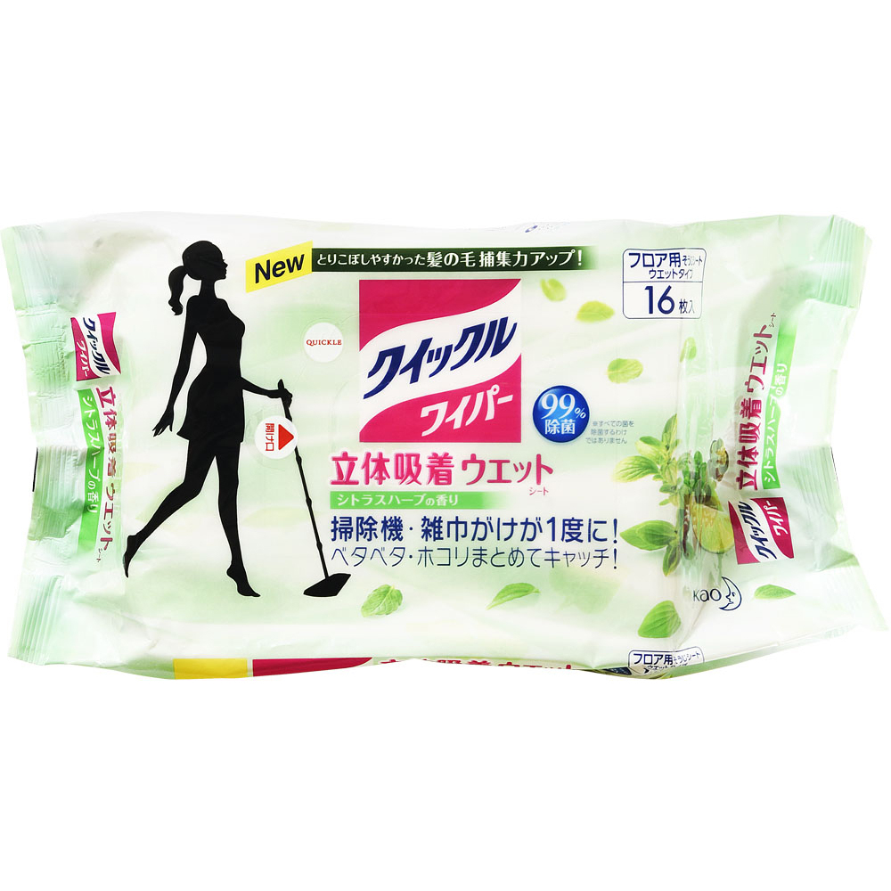 ゆめオンライン | youme online - ゆめタウン公式通販クイックルワイパー 立体吸着 ウエットシート シトラスハーブの香り ( 16枚入  ): 洗濯・掃除用品
