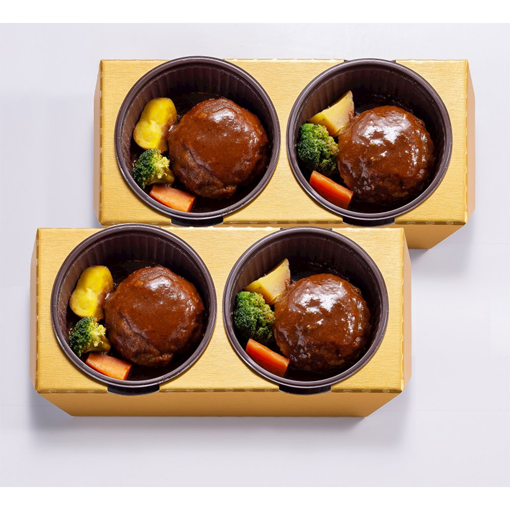 【送料込み】<神戸のじぎく家> レンジで簡単。神戸牛ハンバーグ