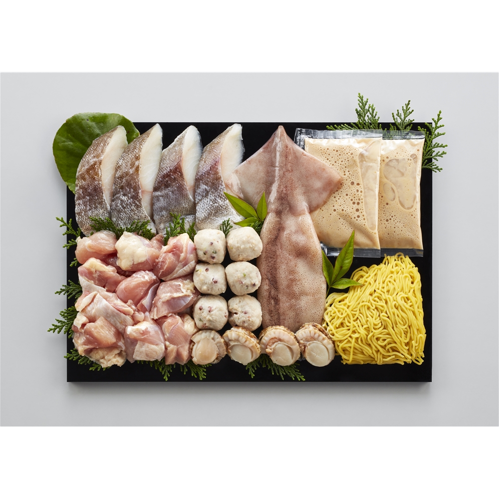 【送料込み】<小樽協和食品> 北海道産鶏もも肉と魚介を使った 鶏白湯鍋セット