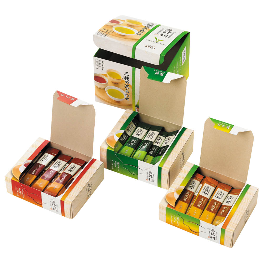 【送料込み】<辻利> 三種の茶あわせ(スティック)  100P