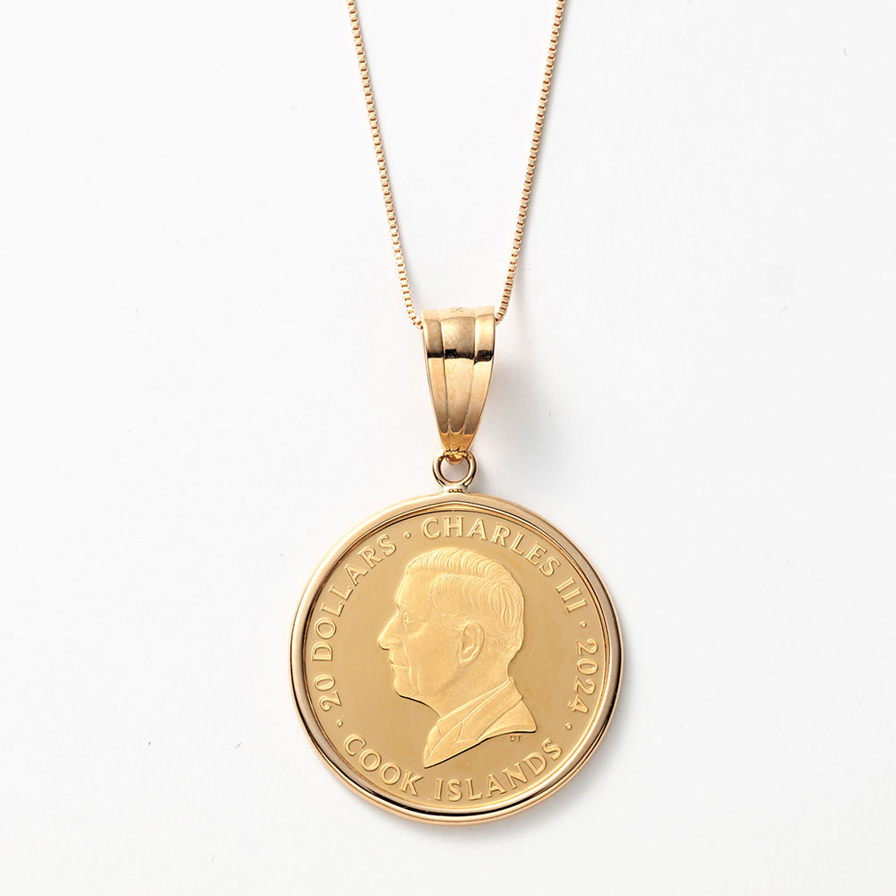 K24/K18 ペガサス1/10オンスコインネックレス