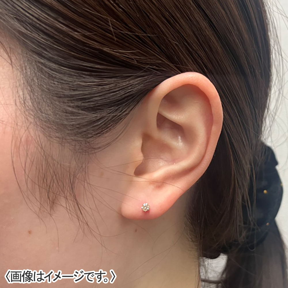 K18ピンクゴールドダイヤピアス0.2ct