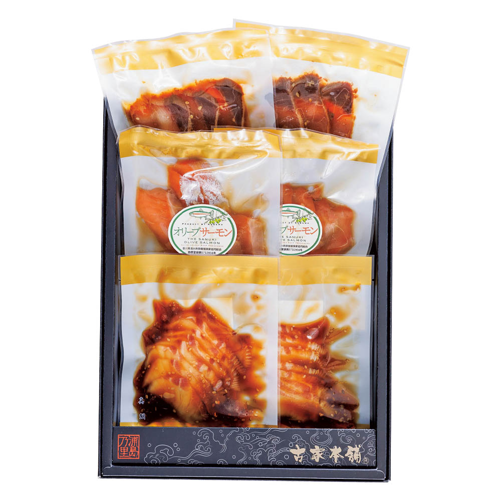 <古家本舗>真鯛・サーモン・ぶり3種漬丼