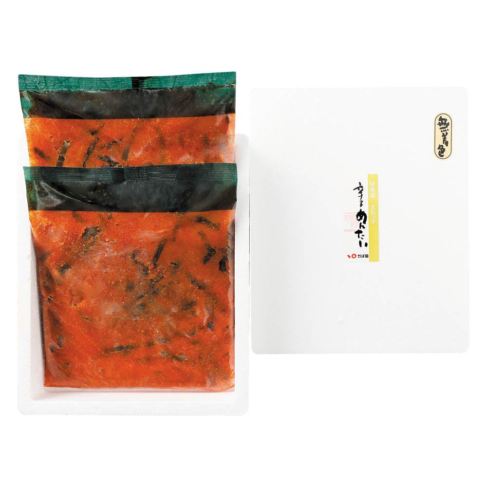 <かば田>無着色昆布漬辛子めんたい切子1kg(500g×2)