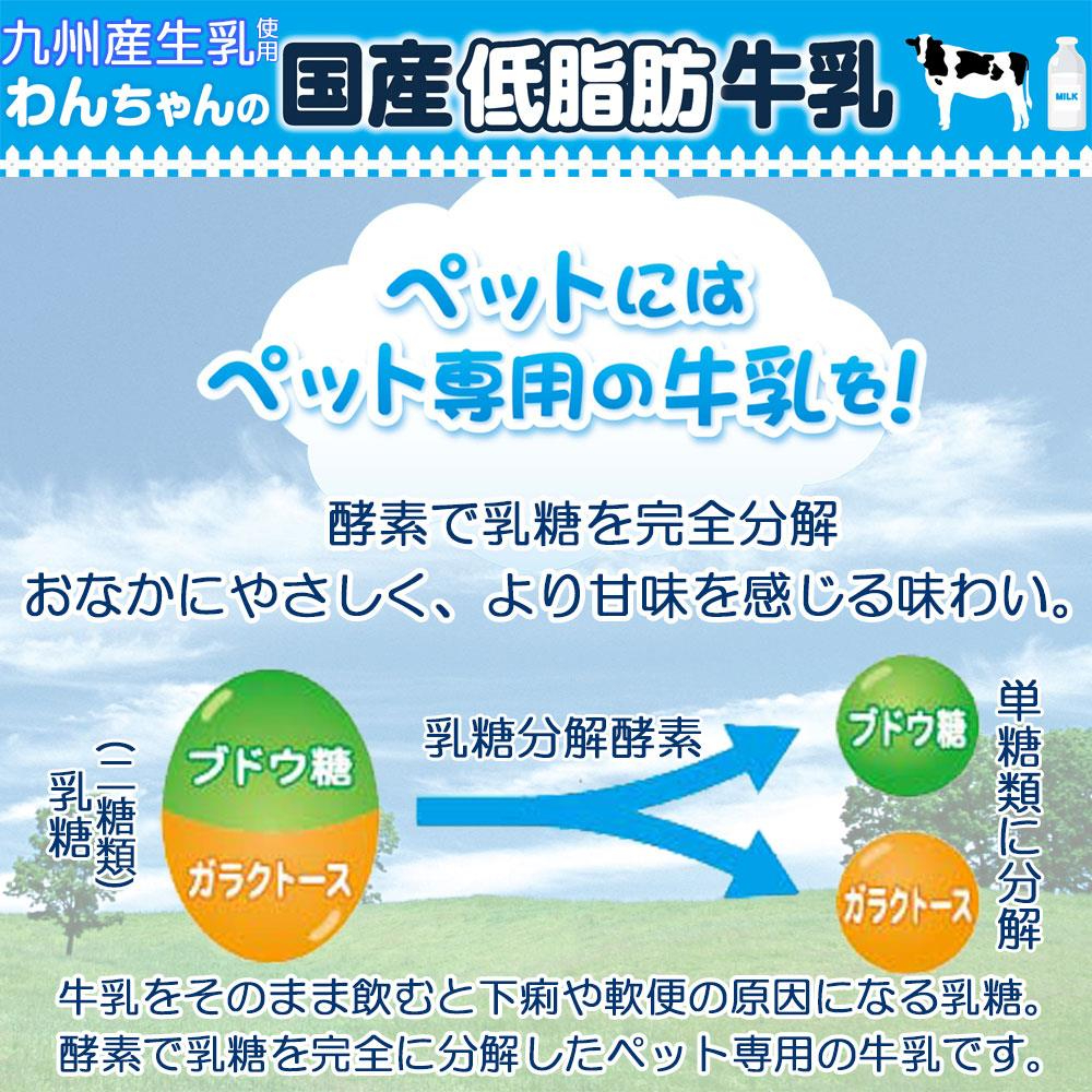 わんちゃんの国産低脂肪牛乳200ml
