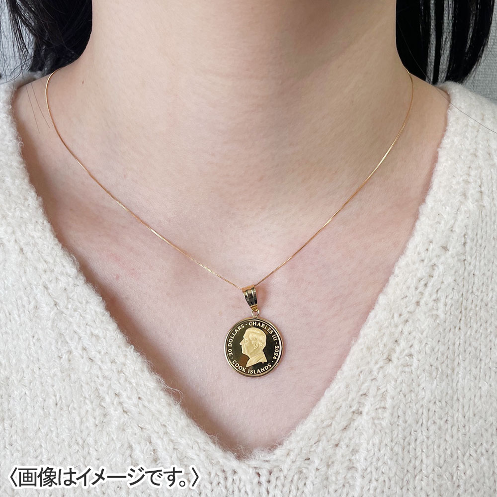 K24/K18 ペガサス1/10オンスコインネックレス