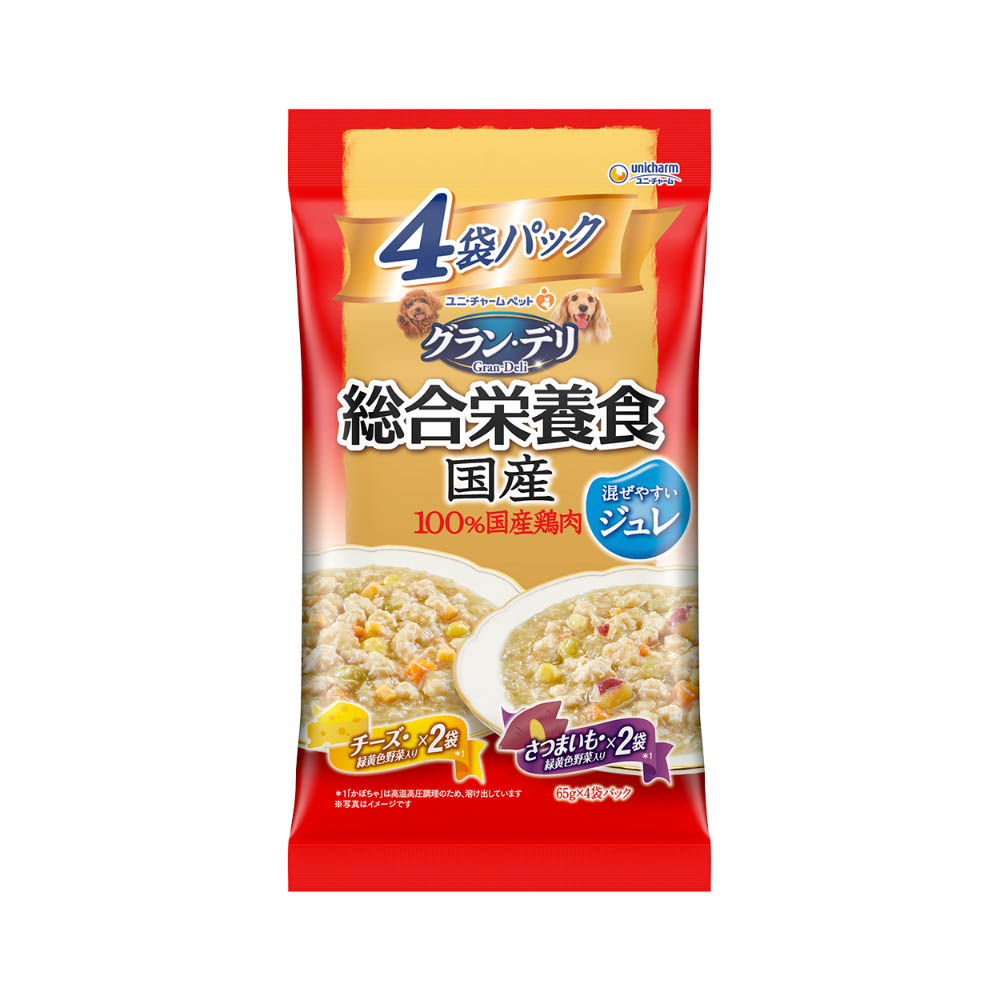 グラン・デリ　総合栄養食　国産　パウチジュレ　成犬用さつまいも入り･チーズ入り65g×4袋