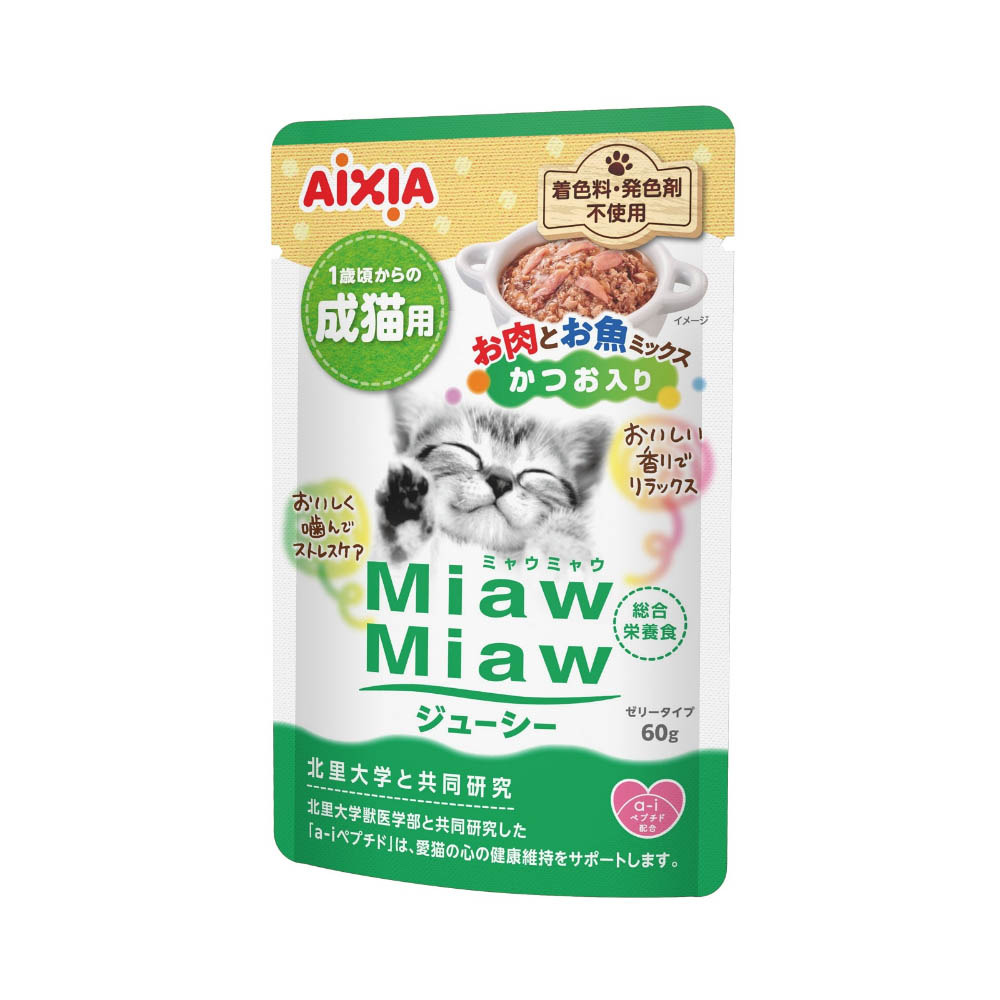 MiawMiaw ジューシー お肉とお魚ミックス かつお入り 60g