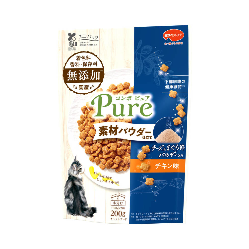 コンボ　ピュア　キャット　チキン味・チーズ＆まぐろ節パウダー仕立て 200g