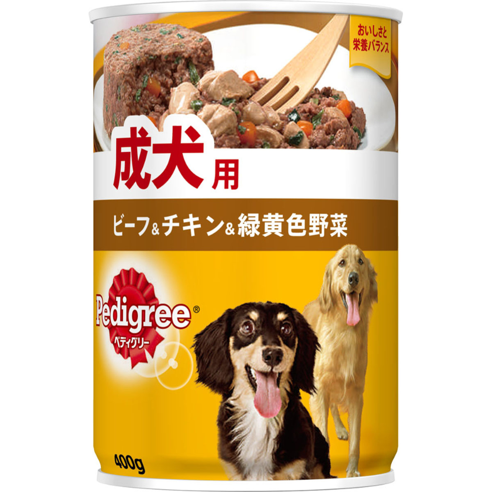 ペディグリー 成犬用 ビーフ&チキン&緑黄色野菜400g