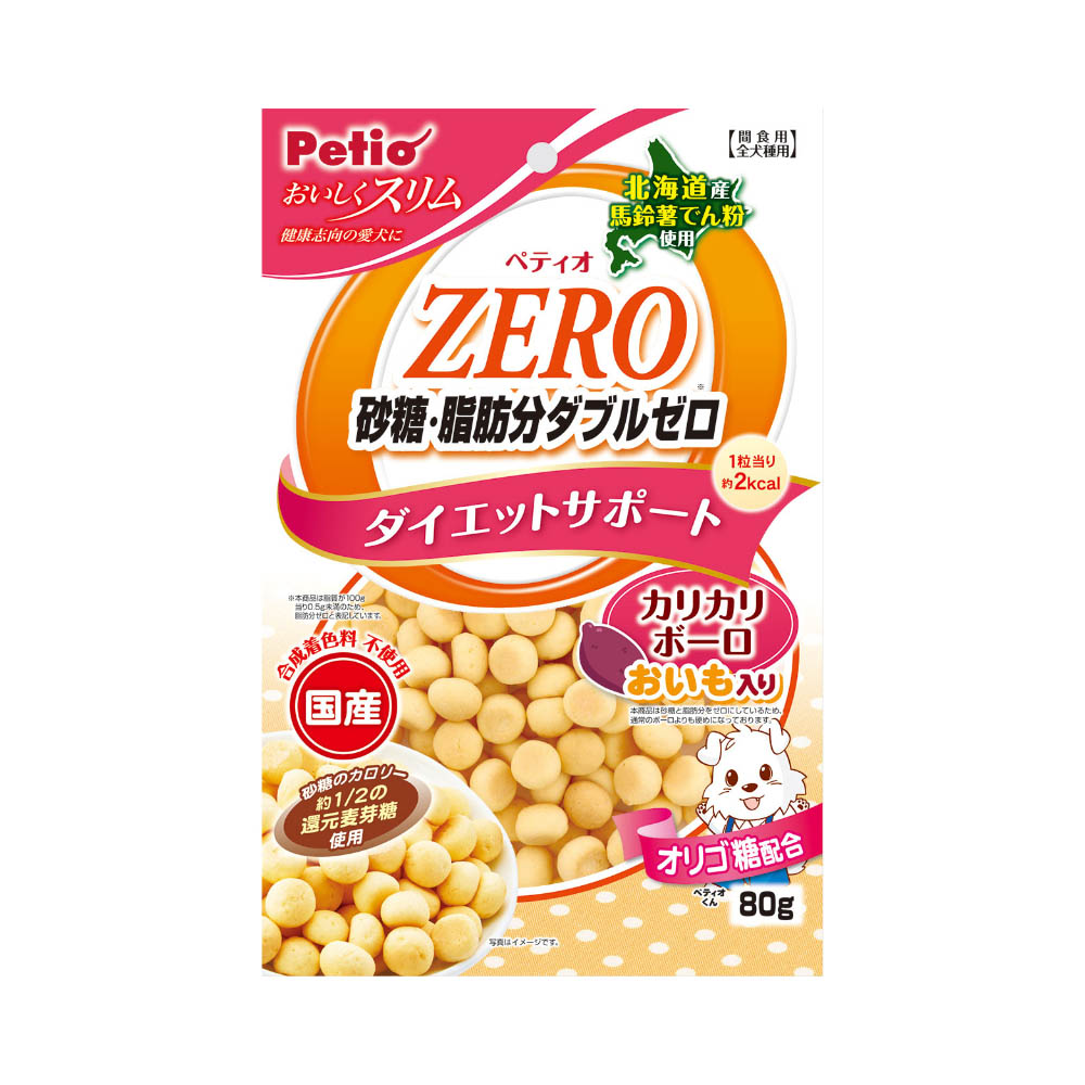 ペティオ おいしくスリム 砂糖・脂肪分ダブルゼロ カリカリボーロ おいも入り 80g