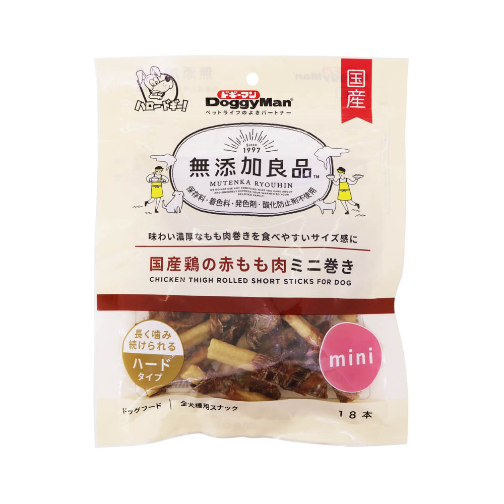 ドギーマン 無添加良品国産鶏の赤もも肉ミニ巻き18本