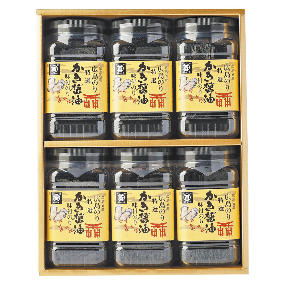 <広島海苔>特選かき醤油味付のり6本入