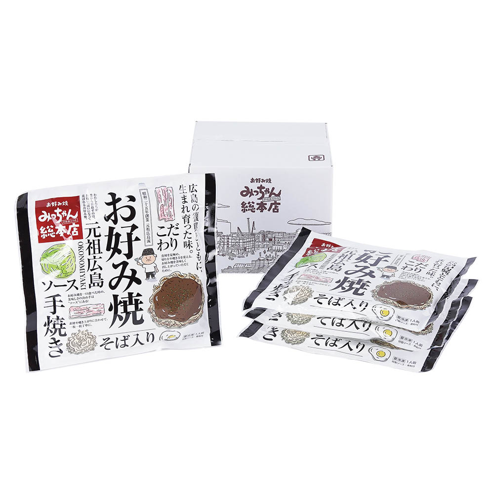 <みっちゃん総本店>広島流お好み焼 そば入4枚セットR