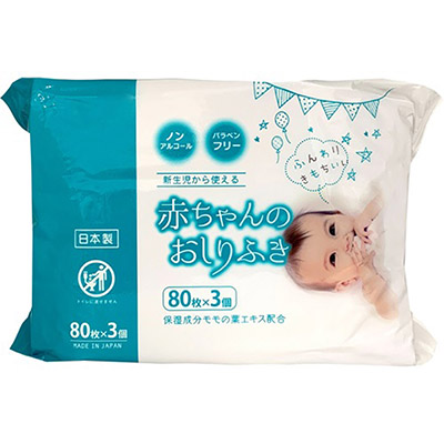 ミセラ 赤ちゃんのおしりふき 80枚×3個
