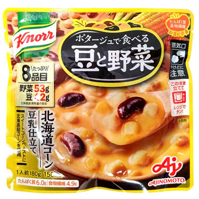 味の素 クノール ポタージュで食べる豆と野菜 北海道コーン豆乳仕立て 180g