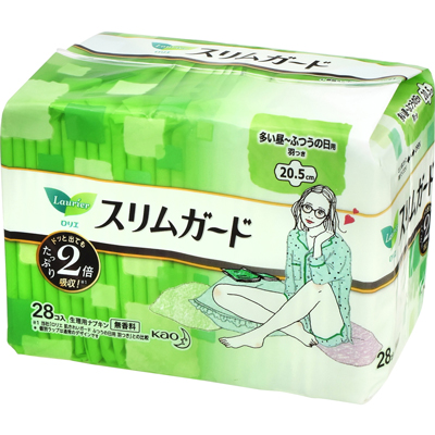 花王　ロリエ　スリムガード　多い昼～ふつうの日用　20.5cm　羽つき 　28個入