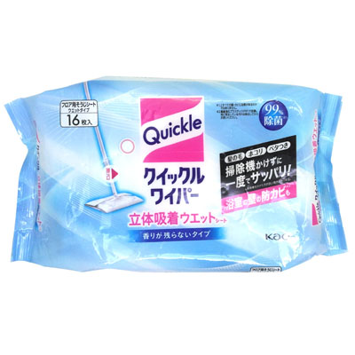 花王 クイックルワイパー 立体吸着 ウエットシート   16枚入