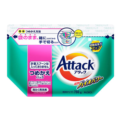 花王　アタック　高活性バイオパワー　つめかえ用　750g