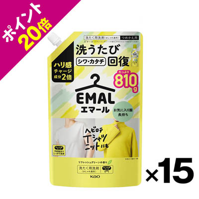 花王 エマール リフレッシュグリーンの香り つめかえ用 810g×15個