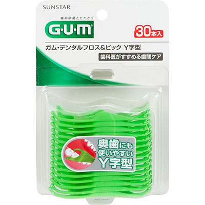 サンスター GUMガム デンタルフロス&ピック Y字型 30本入