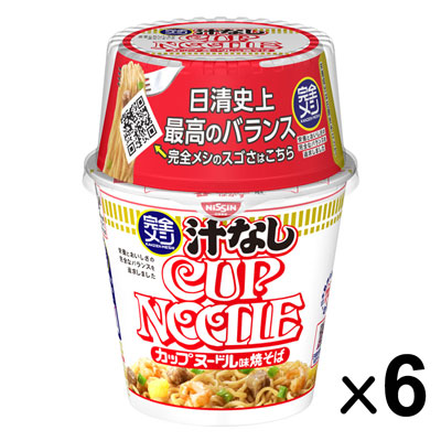 日清 完全メシ カップヌードル 汁なしカップヌードル味焼そば 111g×6個