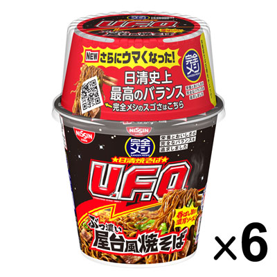 日清 完全メシ U.F.O. ぶっ濃い屋台風焼そば 123g×6個