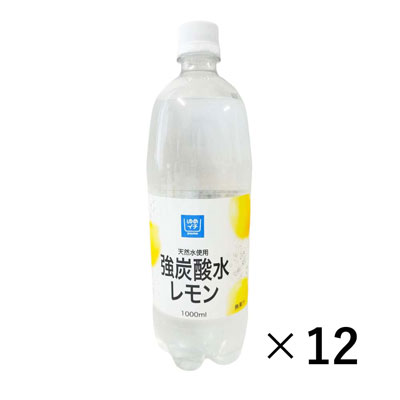 ゆめイチ　強炭酸水　レモン　1000ml×12本