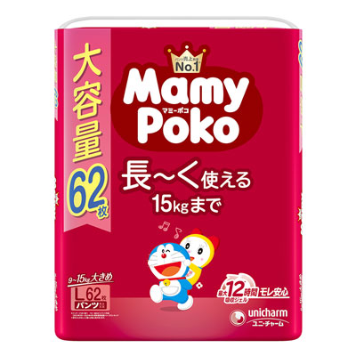 マミーポコパンツ　ドラえもんオムツ　Lサイズ62枚