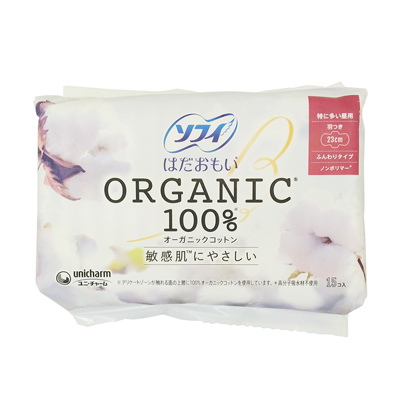 ユニ・チャーム　ソフィ　はだおもい　オーガニックコットン特に多い昼用　23cm　羽つき　15個入