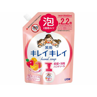 ライオン キレイキレイ 薬用泡ハンドソープ フルーツミックスの香り つめかえ用大サイズ 450ml