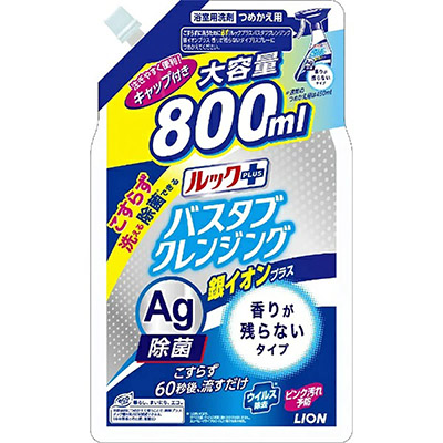 ルックプラス　バスタブクレンジング　銀イオンプラス　香りが残らないタイプ　大容量詰替用　800ml