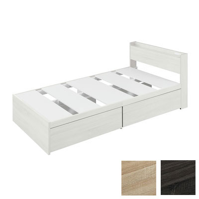 【送料込み】アイリス 大容量収納ベッド宮付き<オフホワイト> DSBM-S