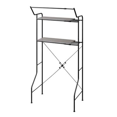 【送料込み】アイリス　伸縮スタイルランドリーラック ハンガーバー付き＜ブラック>　HSLR-EX895