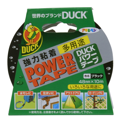 アサヒペン ダック パワーテープ 48mm×10m ブラック