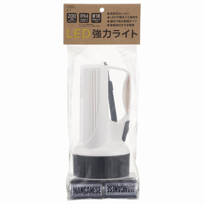 オーム電機 LED強力ライト 防滴タイプ 60ルーメン E-5 08-1505