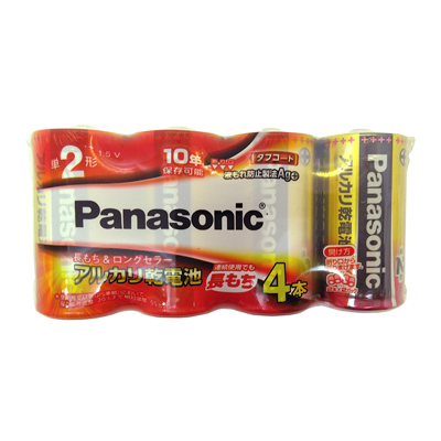 パナソニック アルカリ乾電池 単2形4本パック