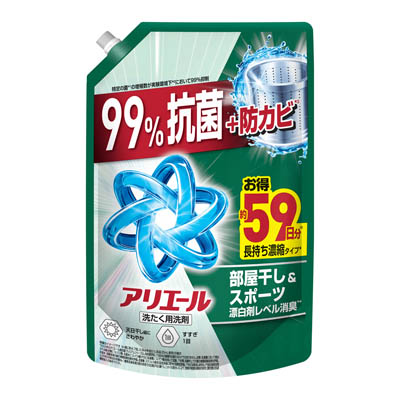 P&G　アリエールジェル　超抗菌プレミアム　部屋干し超消臭　つめかえ用　1.4kg