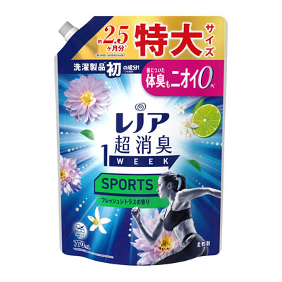 P&G　レノア超消臭１WEEKスポーツ　フレッシュシトラスの香り　つめかえ用　770ml