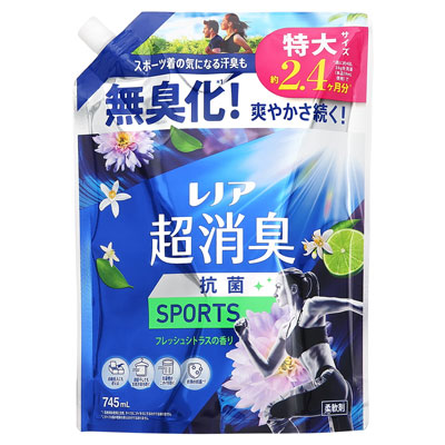 P&G　レノア超消臭　SPORTS　フレッシュシトラスの香り　つめかえ用　745ml