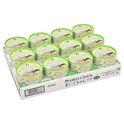 【ケース販売】伊藤食品 あいこちゃんツナ油漬けフレーク 70g×12缶