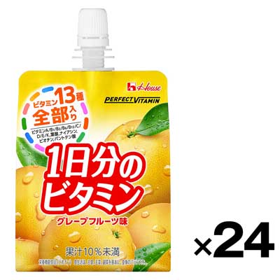 【ケース販売】ハウス食品 1日分のビタミンゼリー グレープフルーツ 180g×24個