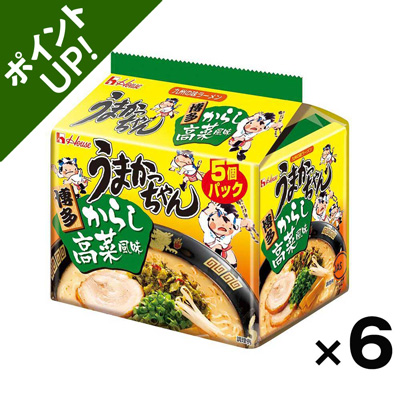 【ポイント20倍・数量限定300ケース】ハウス食品 うまかっちゃん博多からし高菜風味　5食（465ｇ）×6袋